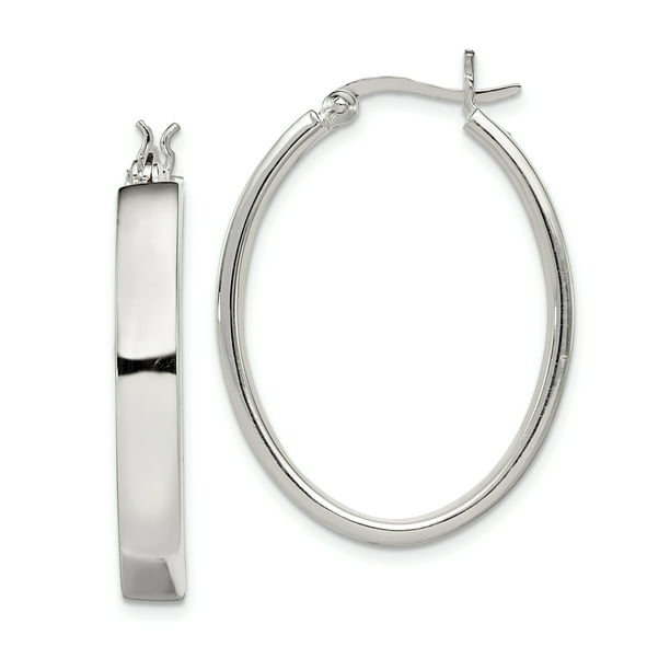 925 Sterling Silver Oval Hoop Earrings Ear Hoops Set Round Fine Jewelry For Women Gifts For Her 